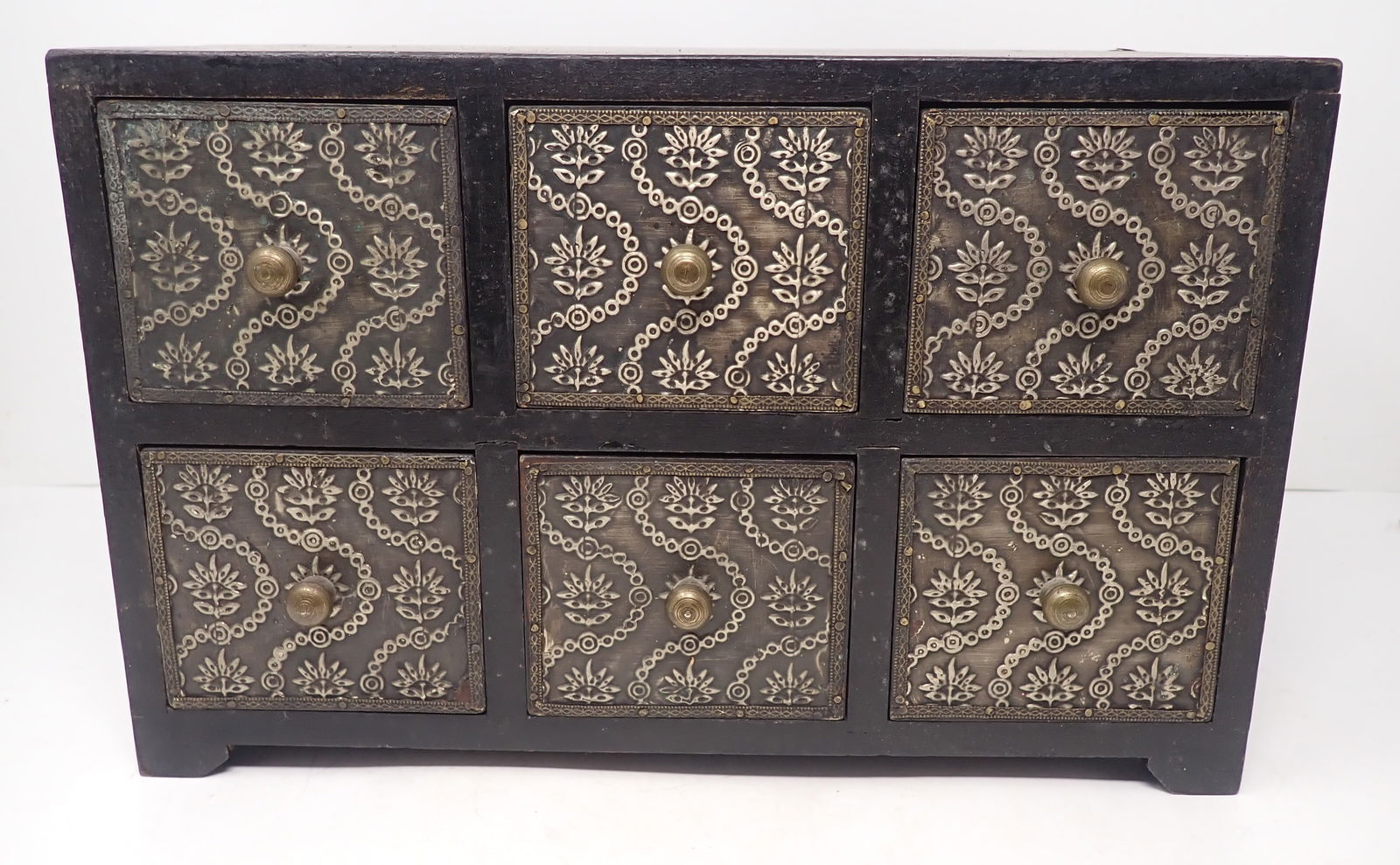 6 Drawer Jewelry Chest: Apprx 6 1/2" x 12 1/2" x 8 1/4" tall. Shipping available