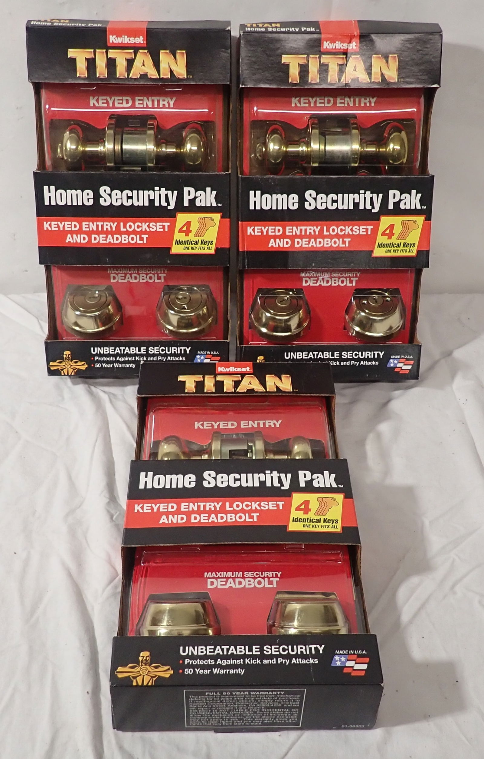 3 Titan Kwikset Keyed Entry & Deadbolts Sets: Shipping available
