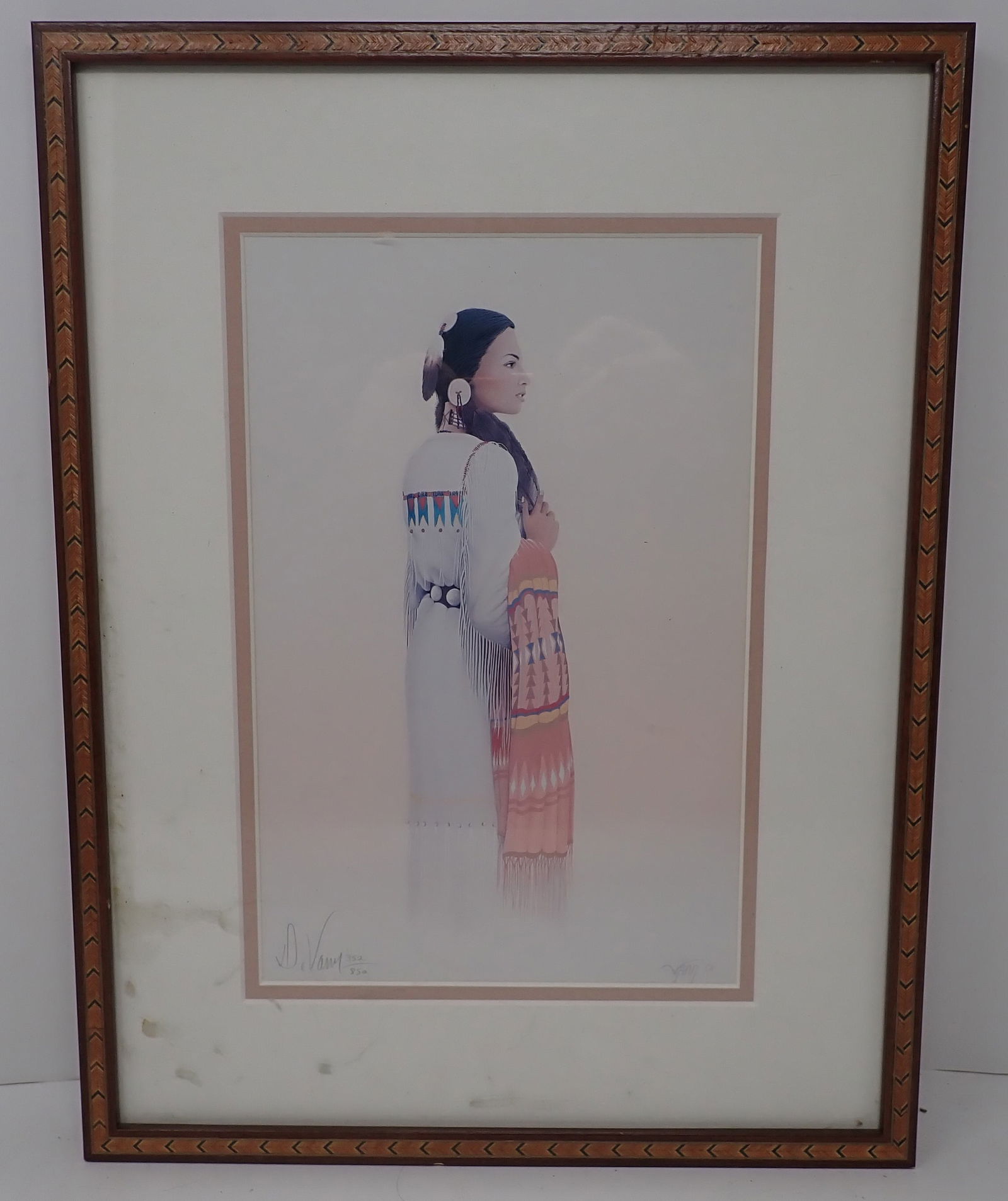 Donald Vann Signed Native American Indian Print: Signed & Numbered - Approx 12" x 15 3/8". Shipping available