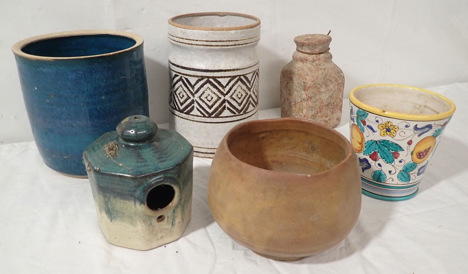 Pottery Planters, Crocks, Birdhouse & Misc - 2