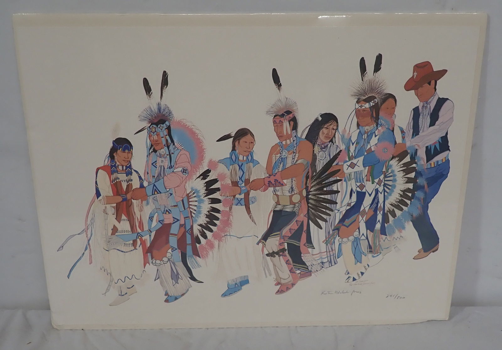 Ruthe Blalock Jones Native American Indian Print: Signed and numbered . Titled " Two Step…Ladies Choice ". Apprx 15" x 20". Shipping available