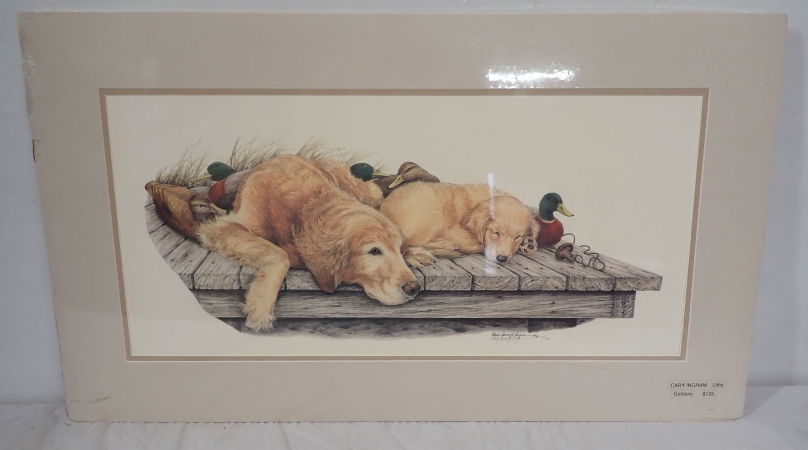 Cary Ingram Signed & Numbered Dog Litho: Approx 18" x 31 1/2". Shipping available
