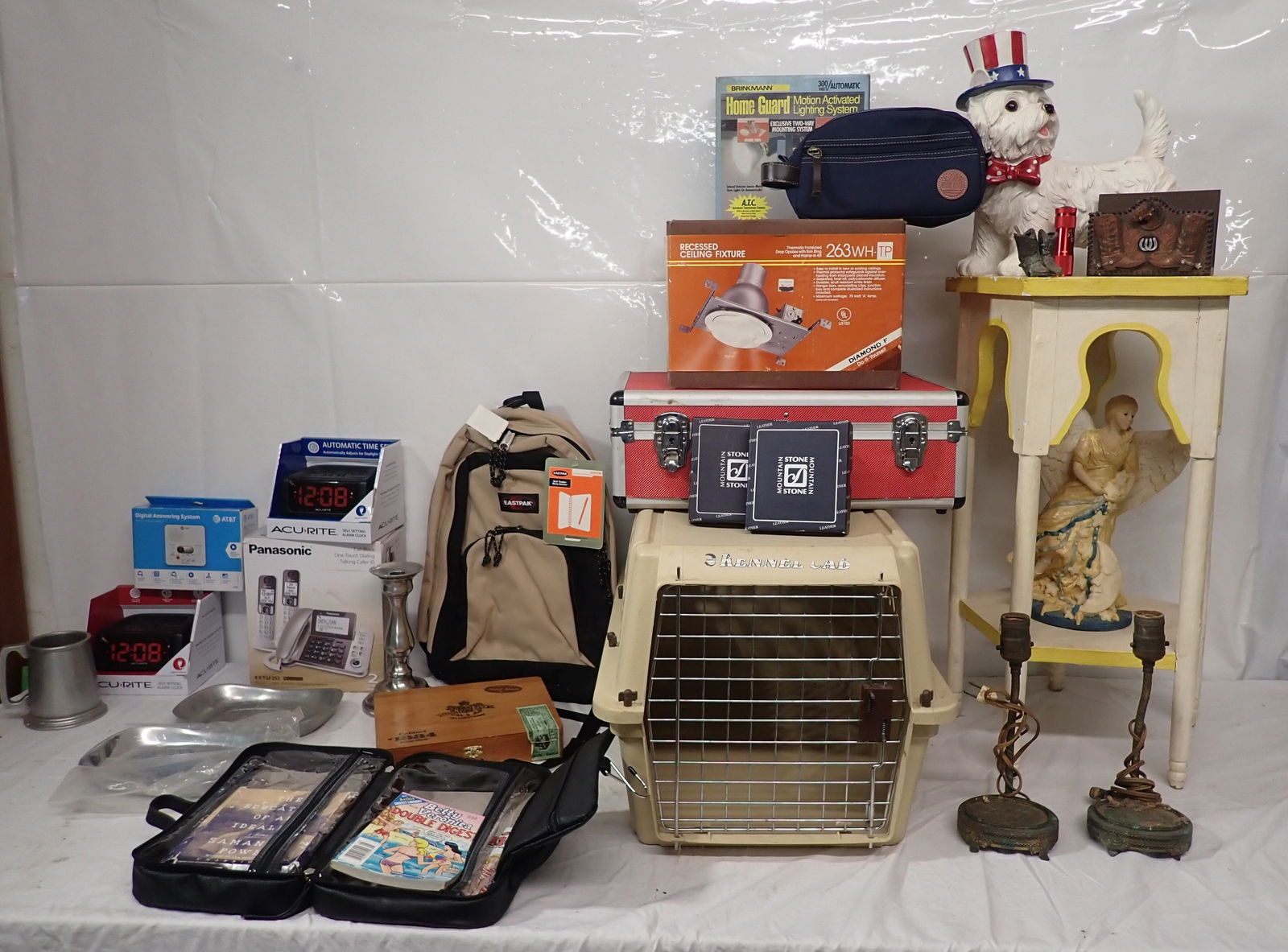 Animal Crate , Clocks, Lights, Telephone & Misc: Must take all ! No in house shipping !