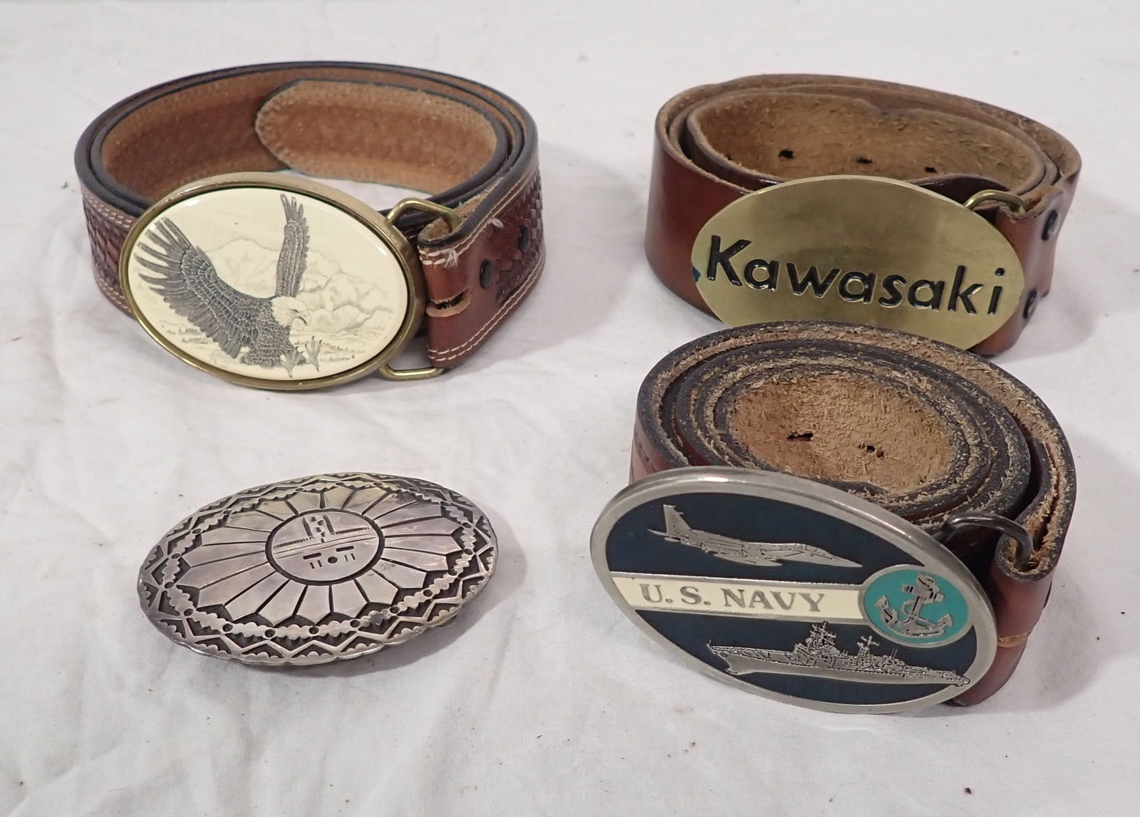 Belts & Buckles incl Navy & Kawasaki: Shipping available