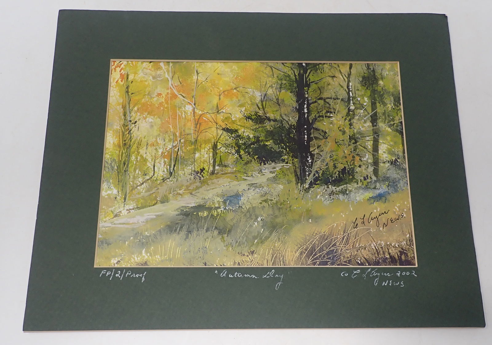 Signed Autumn Day Proof Print: Apprx 11 1/4" x 14 1/4". Shipping available