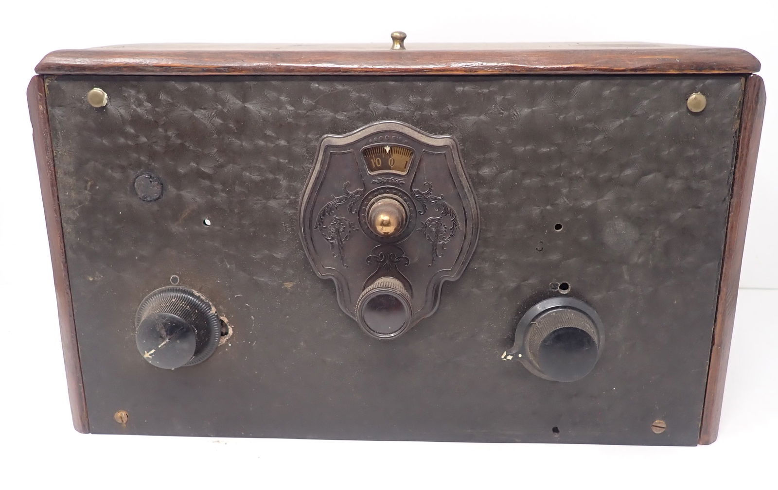 Radio Cabinet & Parts: Approx 6" x 12 3/4" x 7 1/2" tall. Shipping available