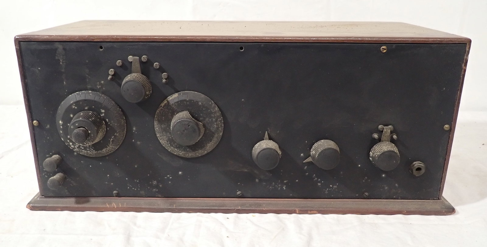 Home Brew Regen Radio 1920's: missing tubes, 8" x 18" x 8". No in house shipping