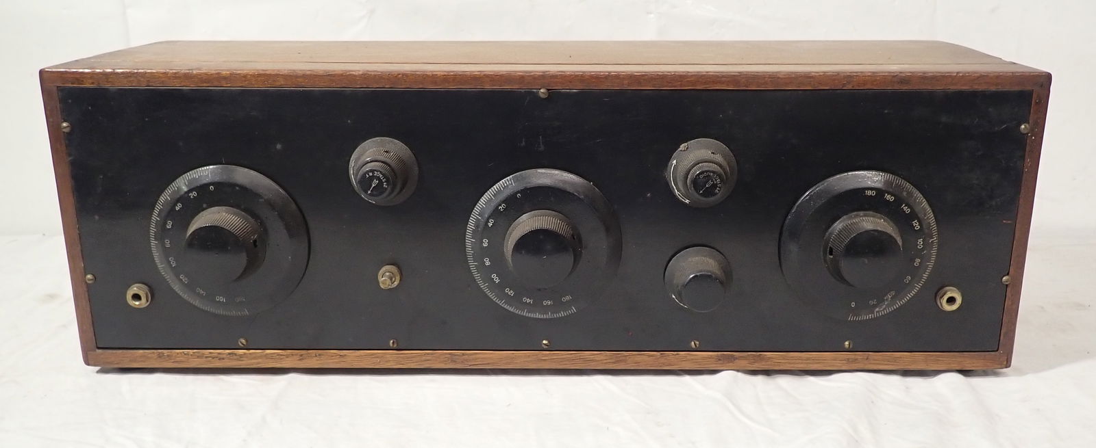 Radio Receiver: 8" x 25" x 8" , missing tubes - Shipping available ($25 handling charge, plus postage)