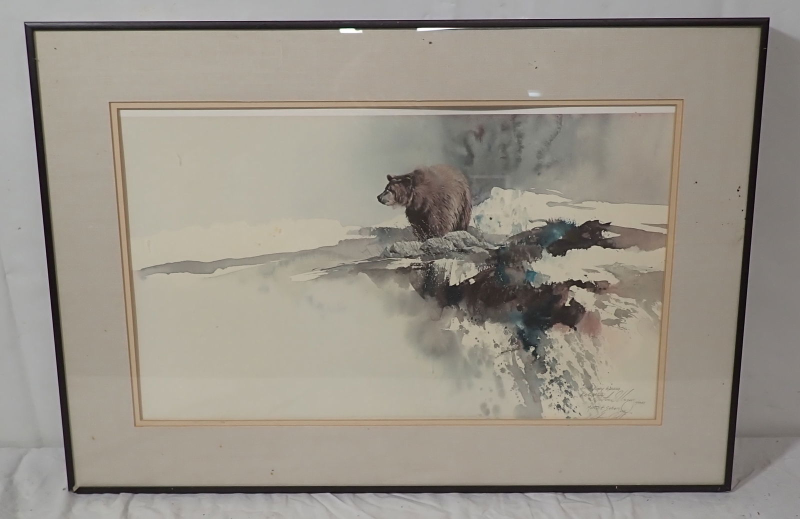 1984 Morten Solberg Signed & Numbered Bear Print: Approx 20" x 29 1/2". Shipping available ($35 handling charge, plus postage)