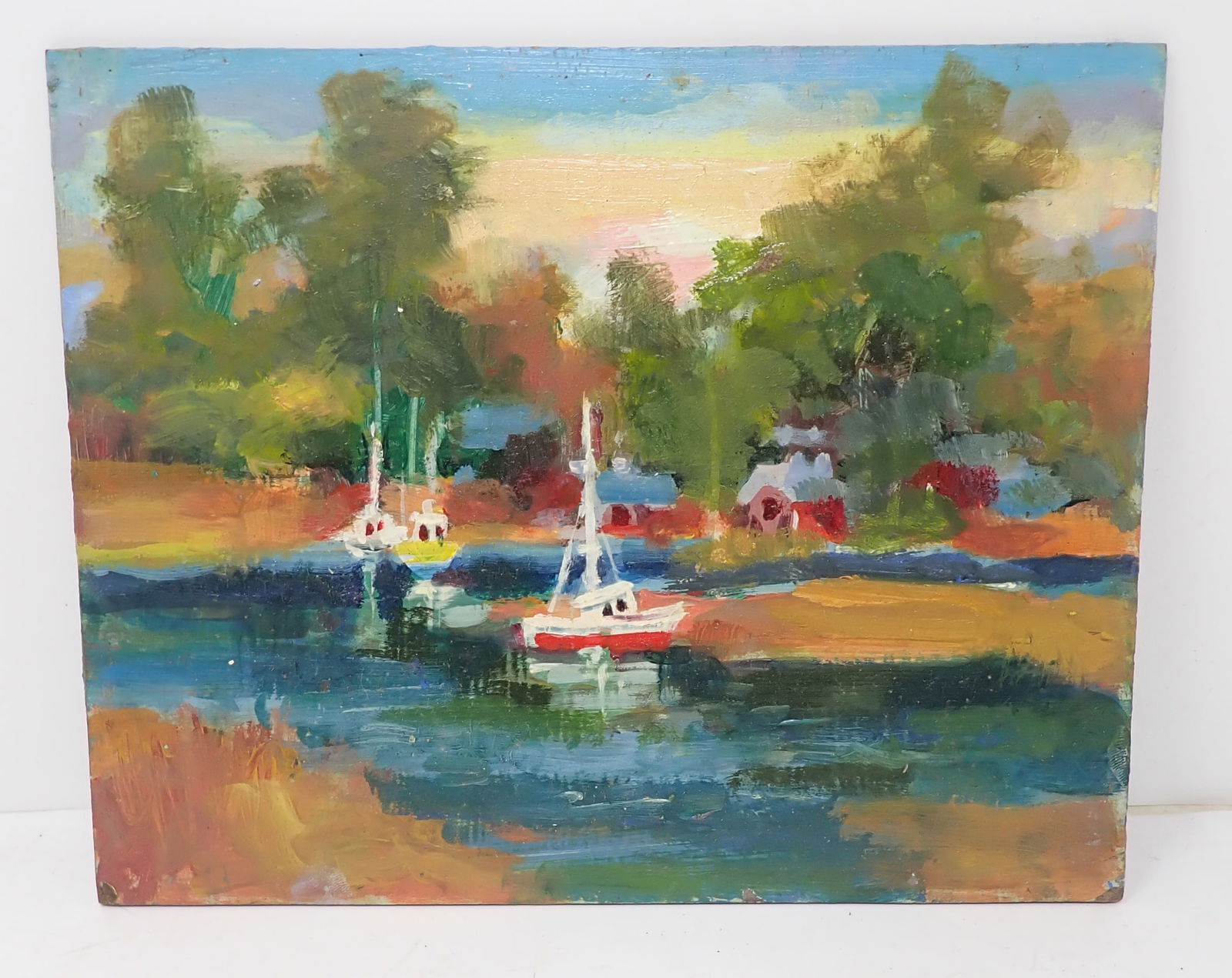 John Reilly Maritime Landscape Oil Painting: Oil on board painting is apprx 8" x 10". Shipping available