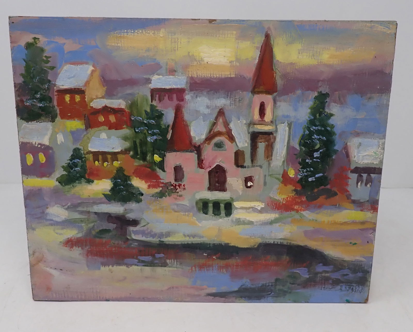 John Reilly Oil on Board Painting: Approx 8" x 10". Shipping available