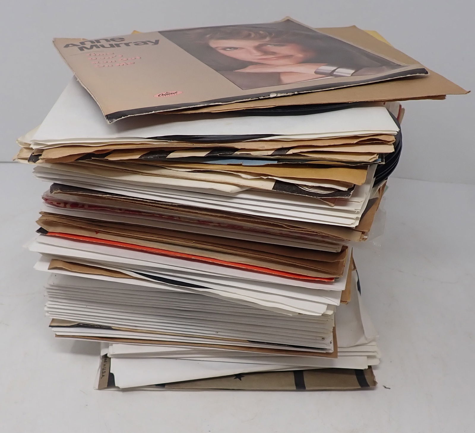 Stack of 45 Records: Shipping available