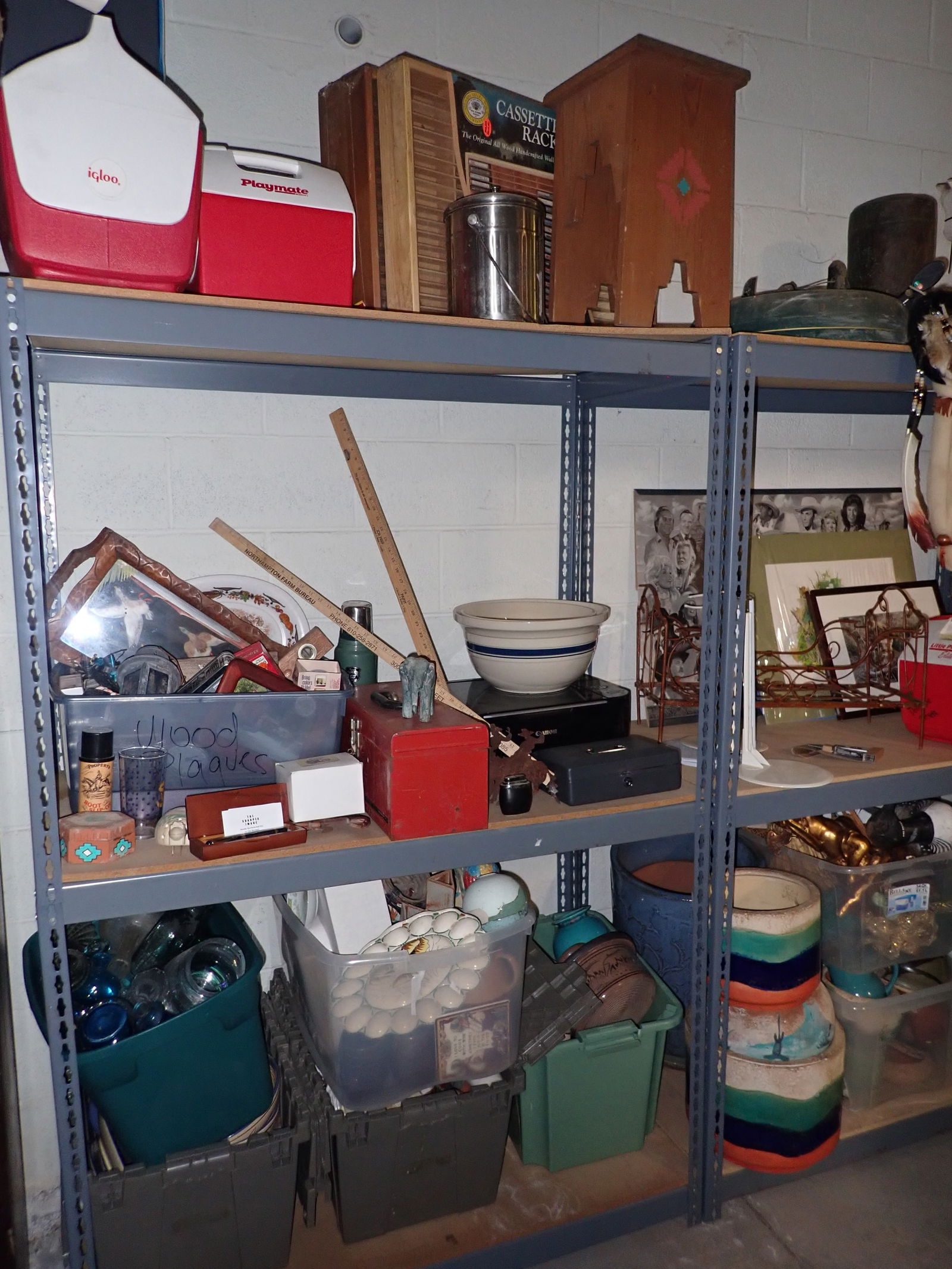 Contents of Shelving Unit: Lot includes all pictured on shelving unit. Shelving Unit is NOT included. Must take all ! No in house shipping !