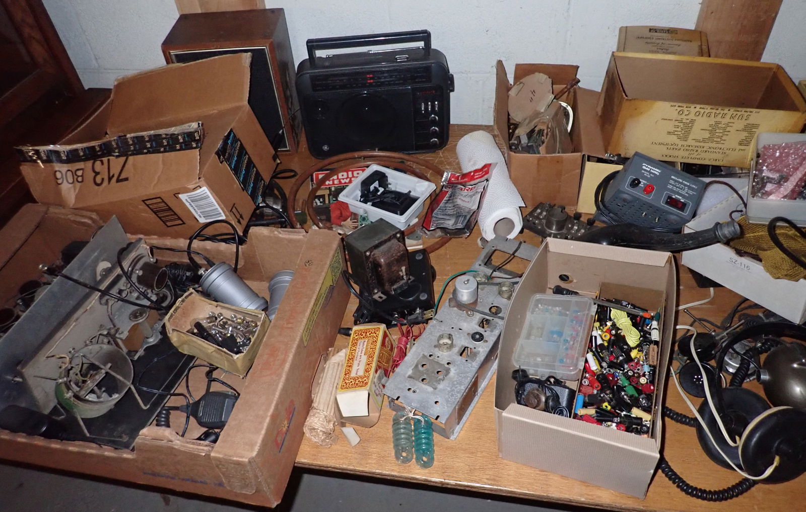 Large Lot of Radio & Electronic Parts: Everything Radio boxes are empty. Must take all ! No in house shipping !