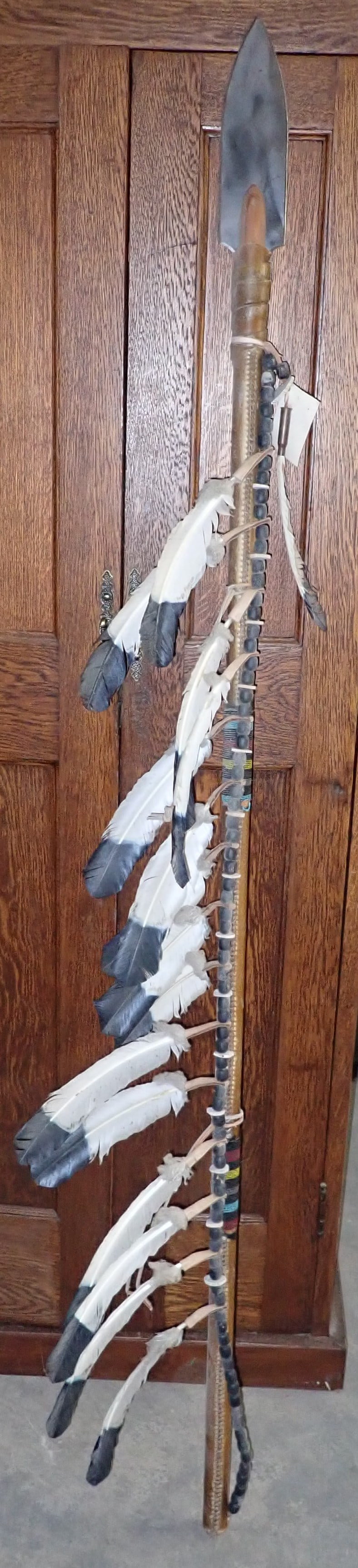 Clara Vasquez Native American Indian Spear: Approx 72 1/4" long. No in house shipping !