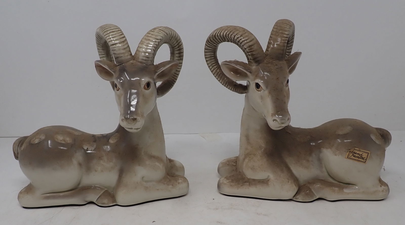 Pair of Fitz & Floyd Long Horned Rams: Apprx 7" long and 7" tall. Shipping avaible