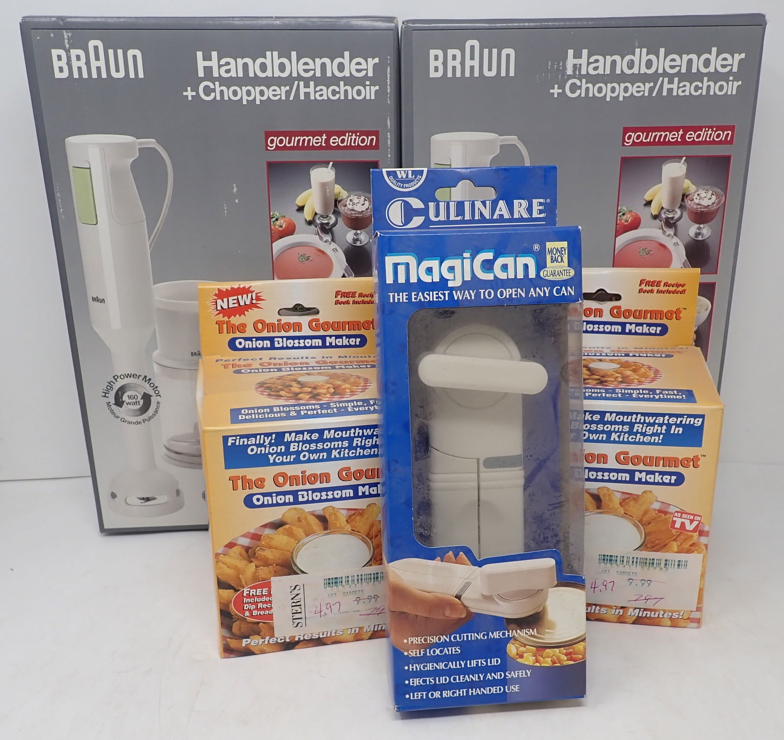 Braun Hand Blenders , Onion Blossom Makers, & Can Opener: Shipping available