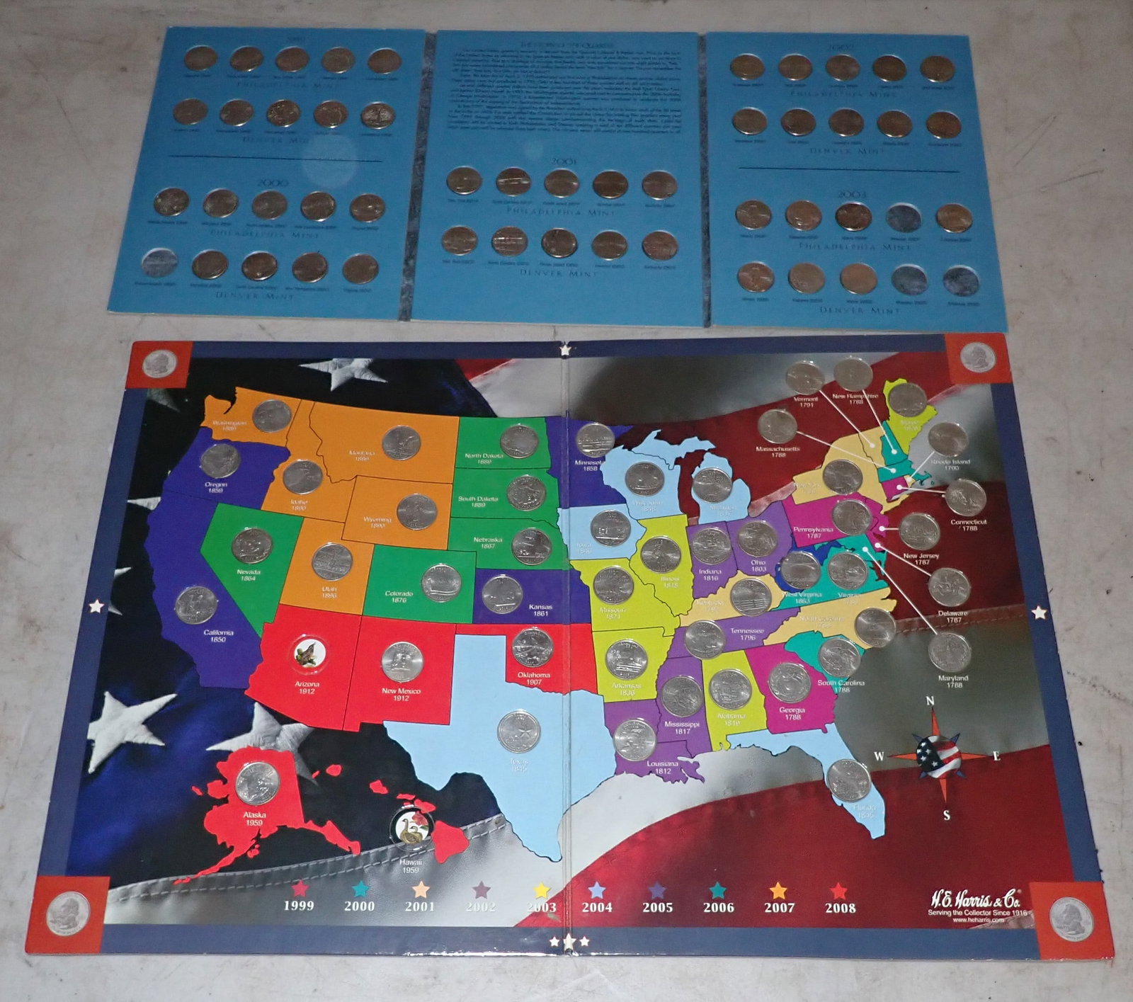 Washington / State Quarters: We do not guarantee correct quarter is in correct slot. Missing a couple. Shipping available