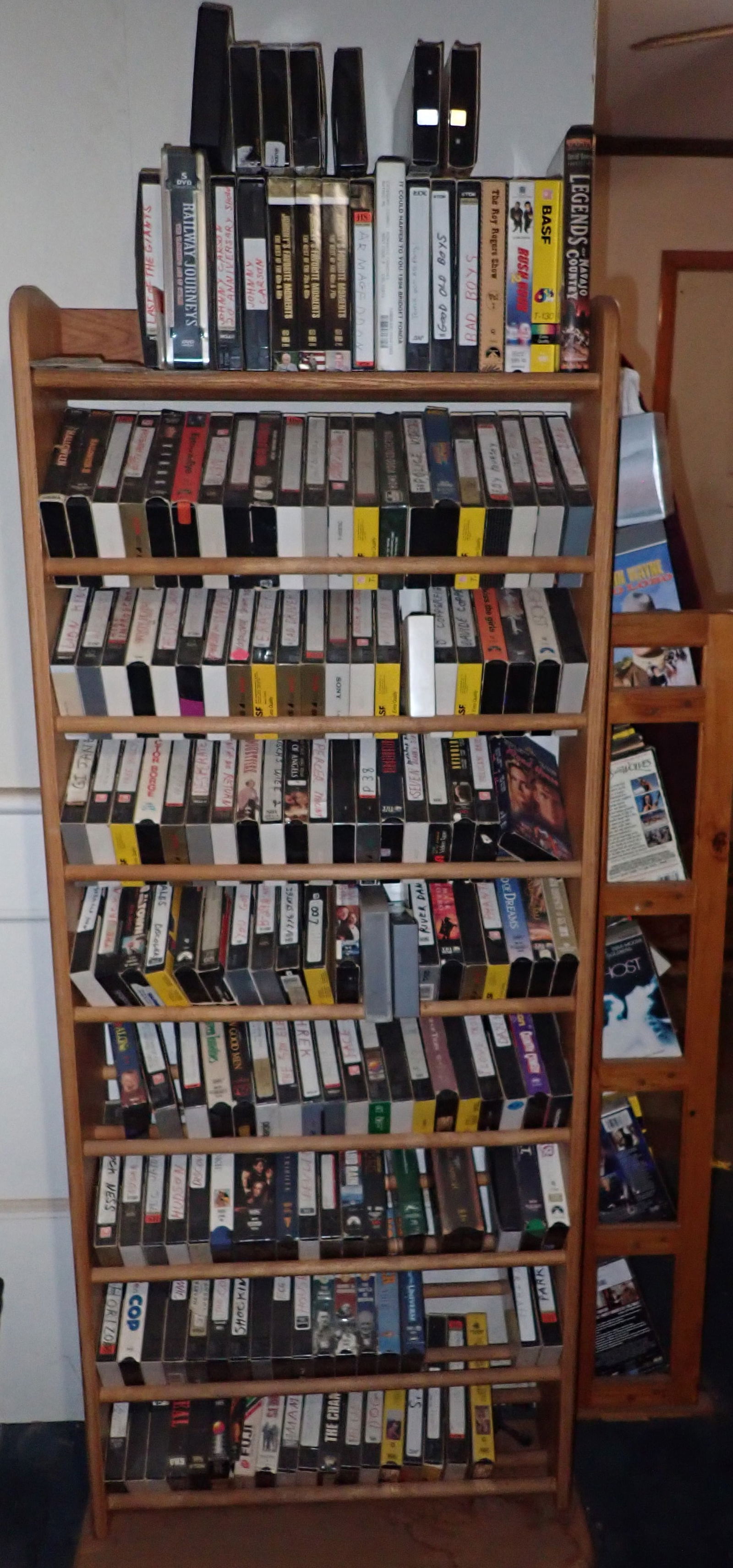 2 Shelving Units w/ VHS Tapes & Cd's: No in house shipping !