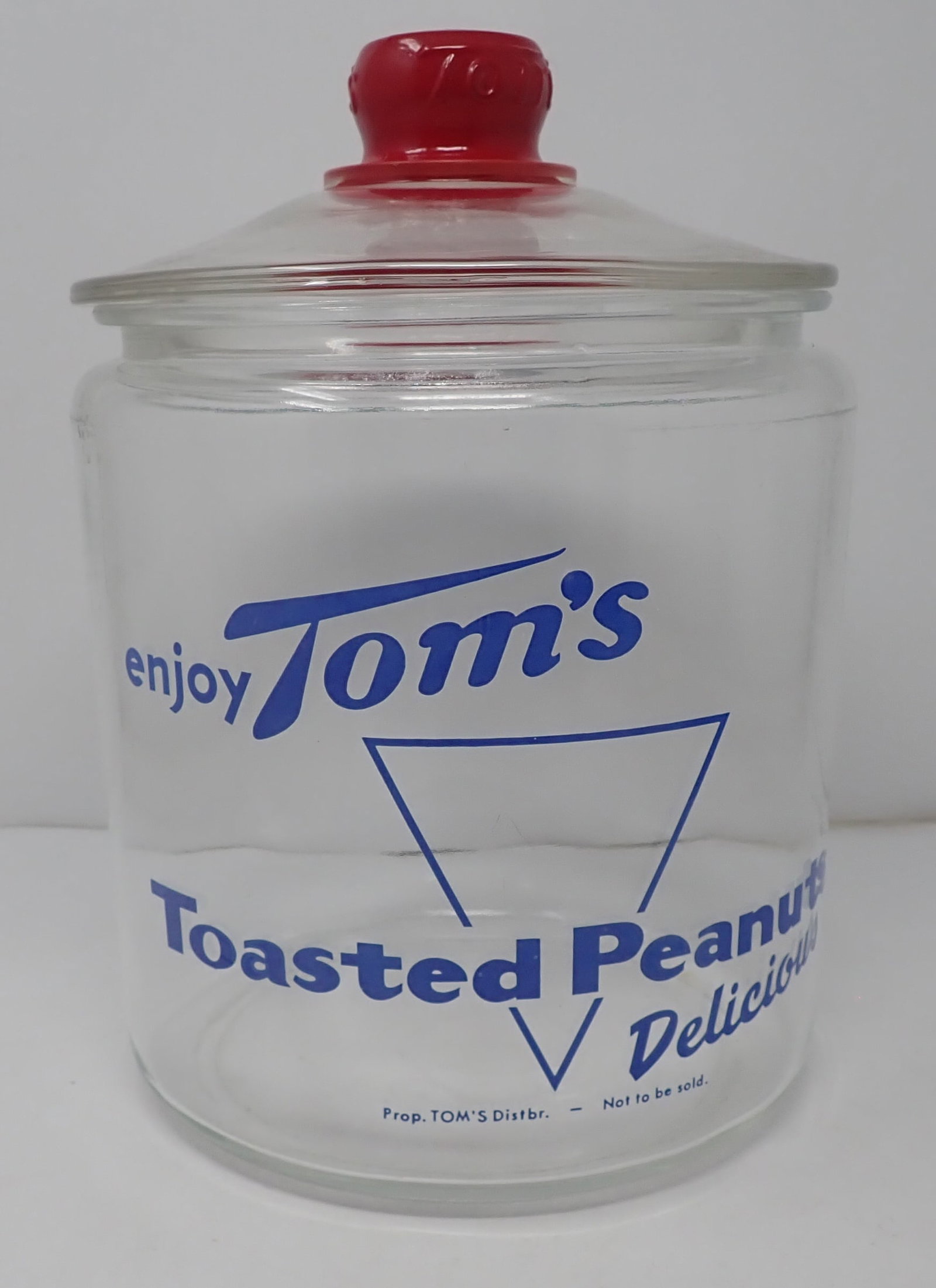 Tom's Toasted Peanuts Jar: Apprx 6 7/8" in diameter and 10" tall. Shipping available