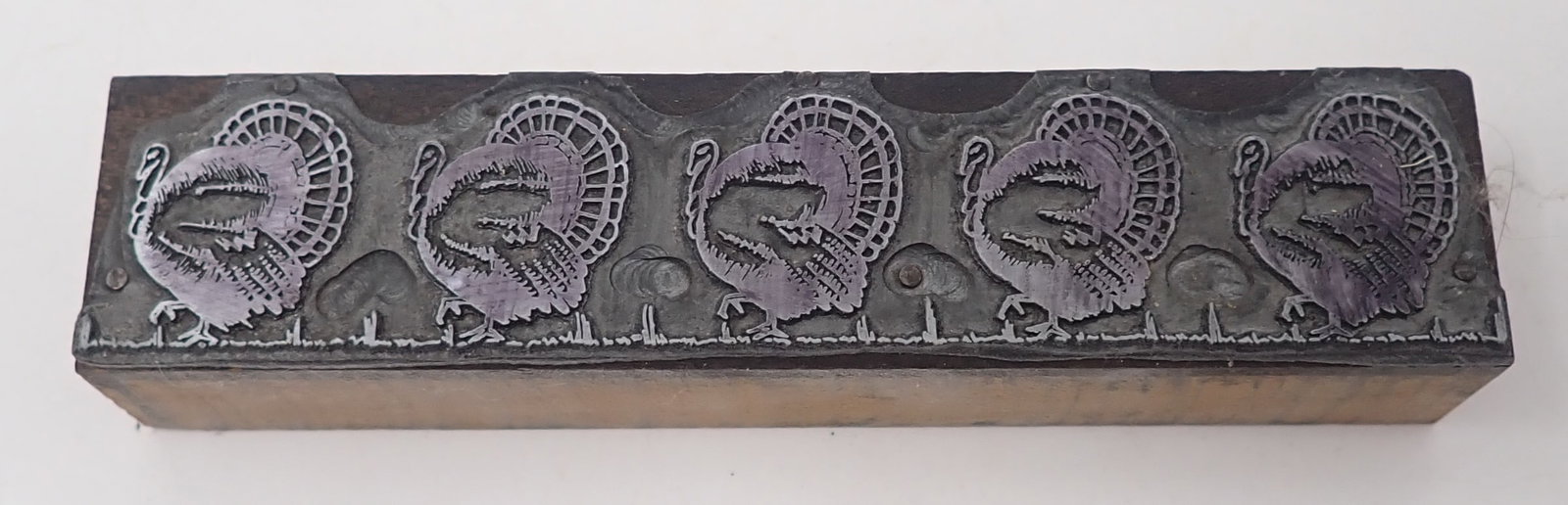 Turkey Printers Block: Approx 1 1/8" x 5". Shipping available