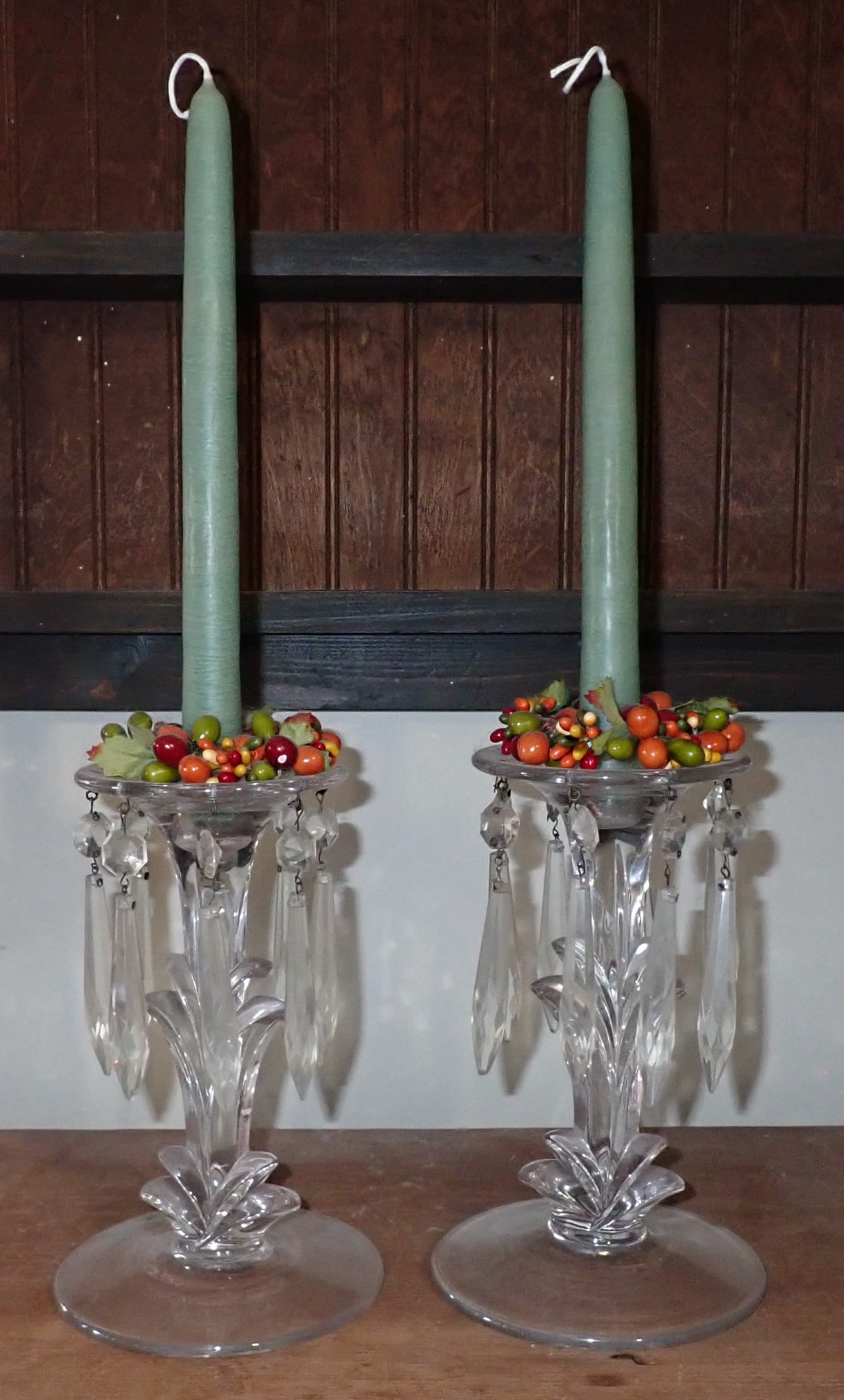 Pair of Heisey Glass Candlesticks (1 of 2)