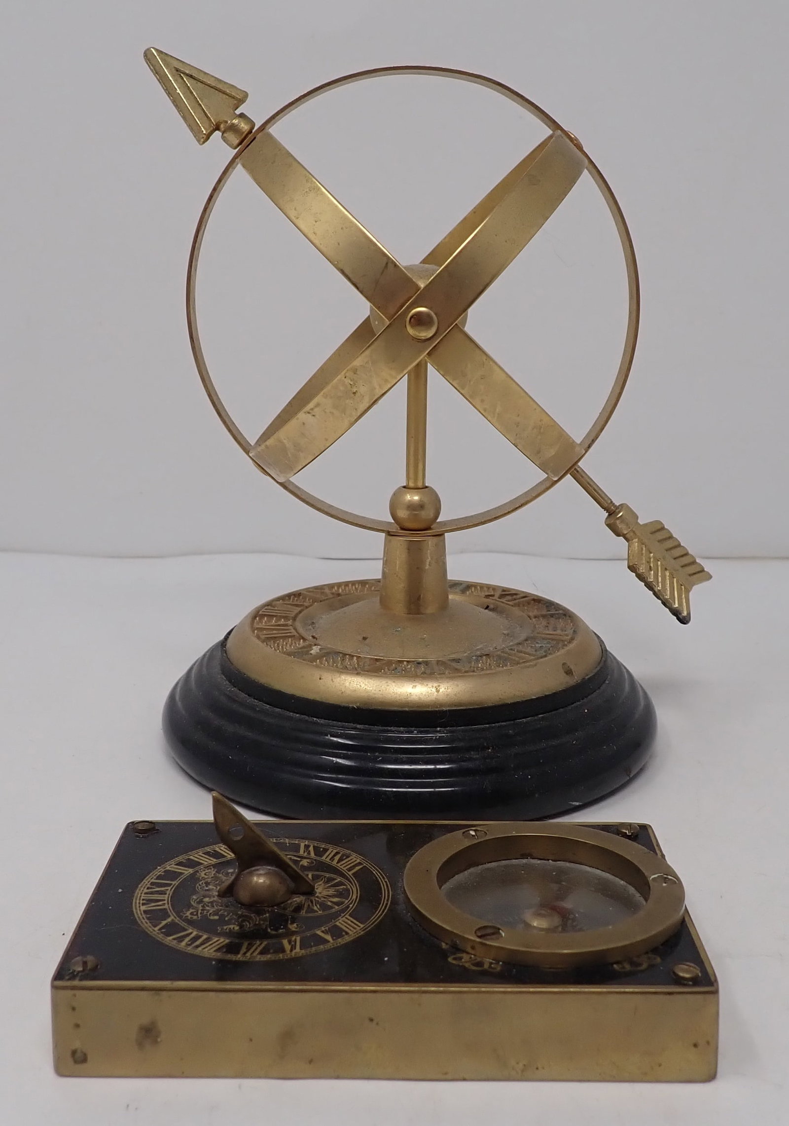 Brass Armillary Sphere & Sundial / Compass (1 of 3)