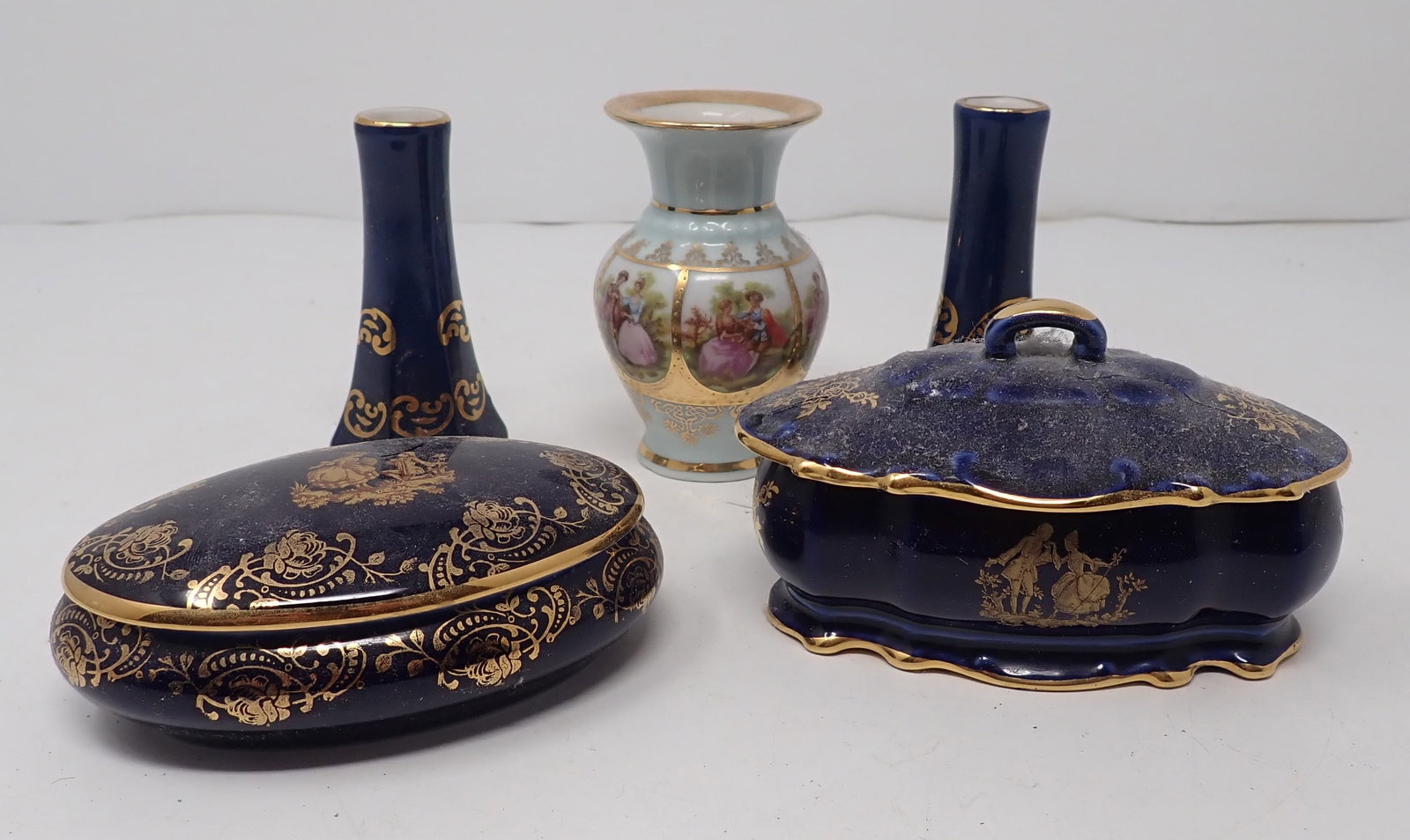 Limoges Trinket Boxes/ Vases & Royal Vienna Vase: Tallest is apprx 3 1/4" tall. Shipping available