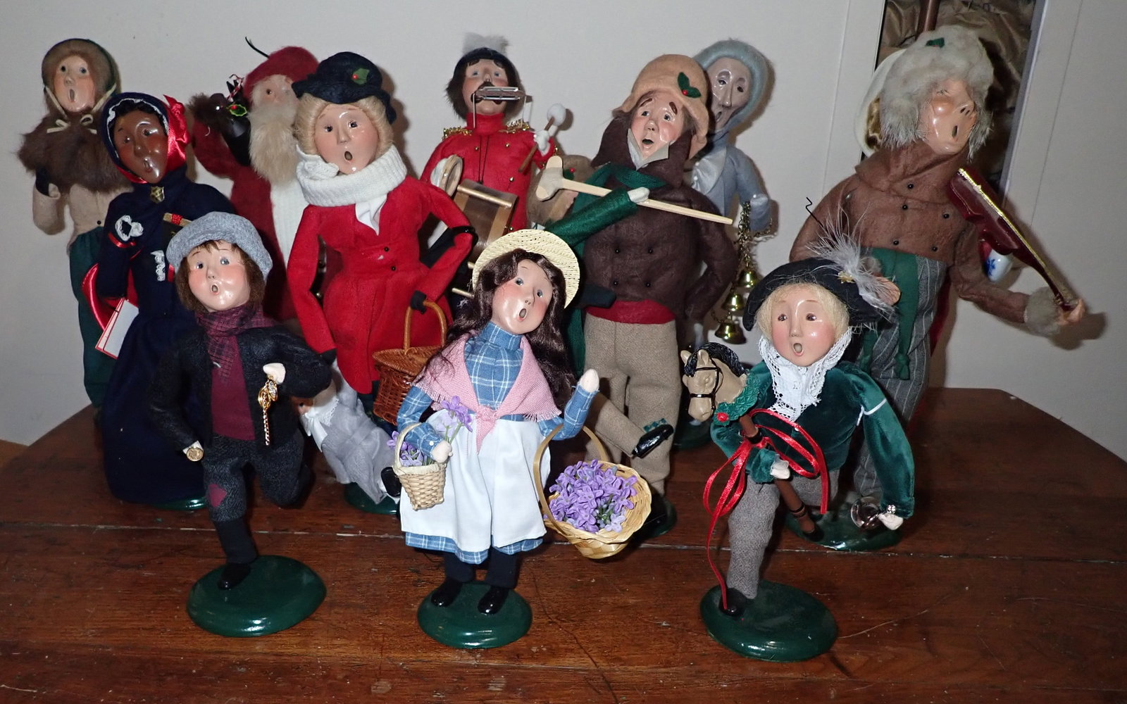 Byers Choice Carolers: Tallest are approx 14". Shipping available ($25 handling charge, plus postage)
