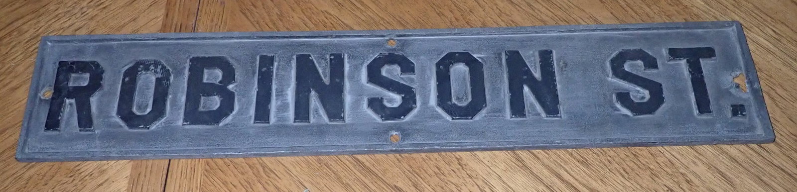 Robinson Aluminum Street Sign: Approx 5" x 26 1/4". Shipping available