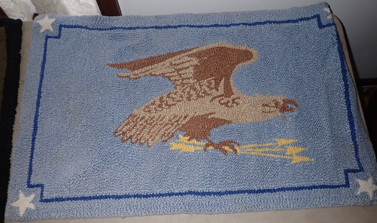 6 Hooked Rugs: Largest is approx 23 1/2" x 35". Shipping available