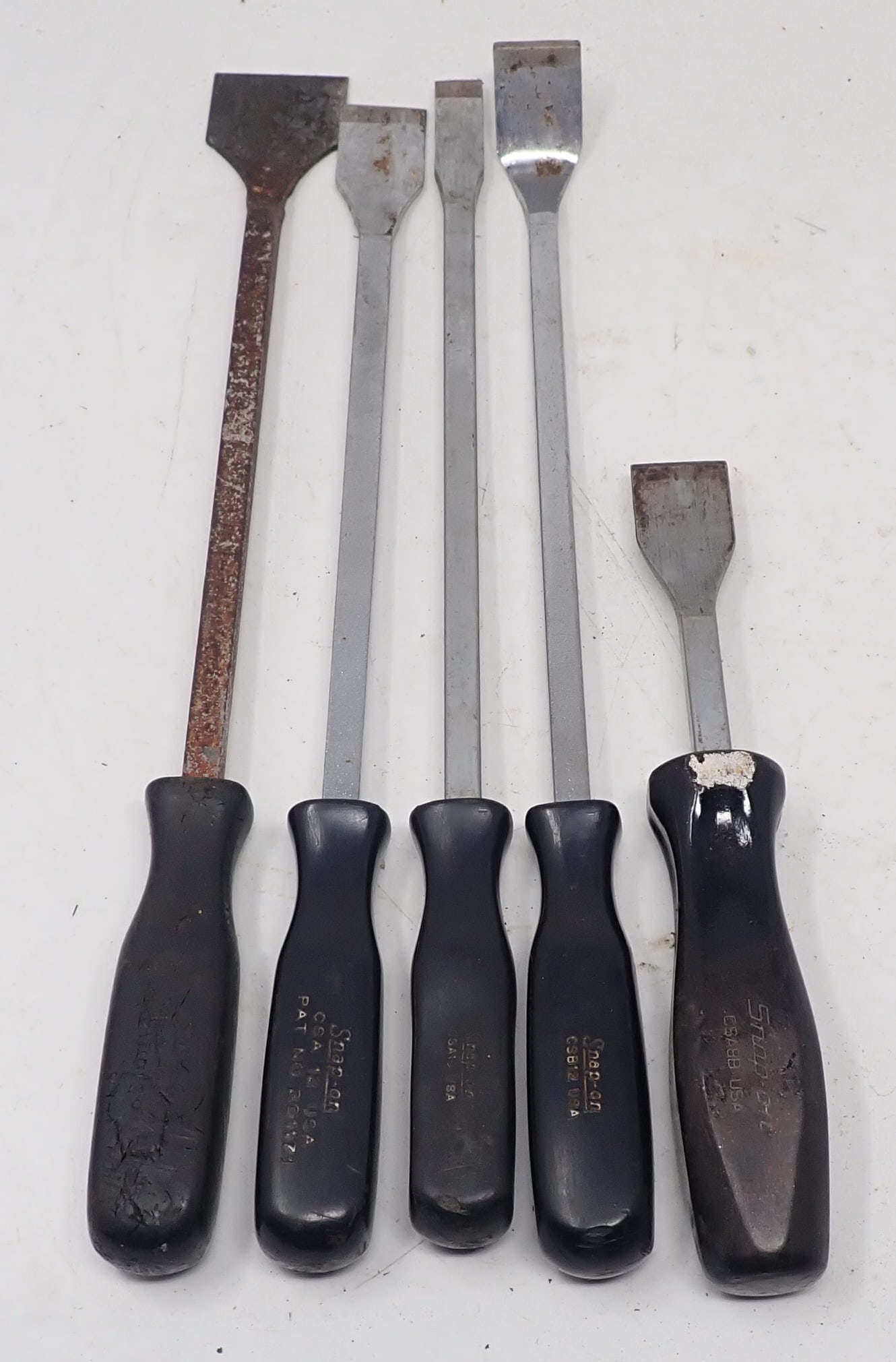 Snap On Scrapers: Left one is apprx 1 3/8" x 12 5/8". Shipping available
