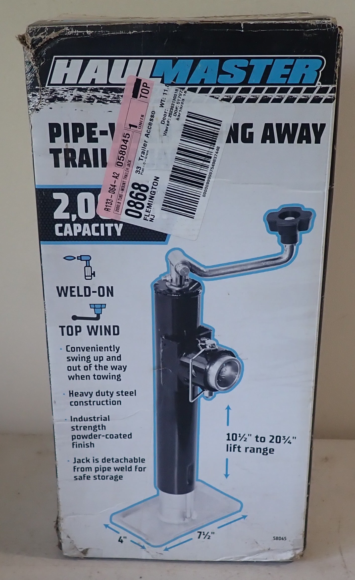 Haulmaster 2000lb Capacity Swing Away Trailer Jack (1 of 2)