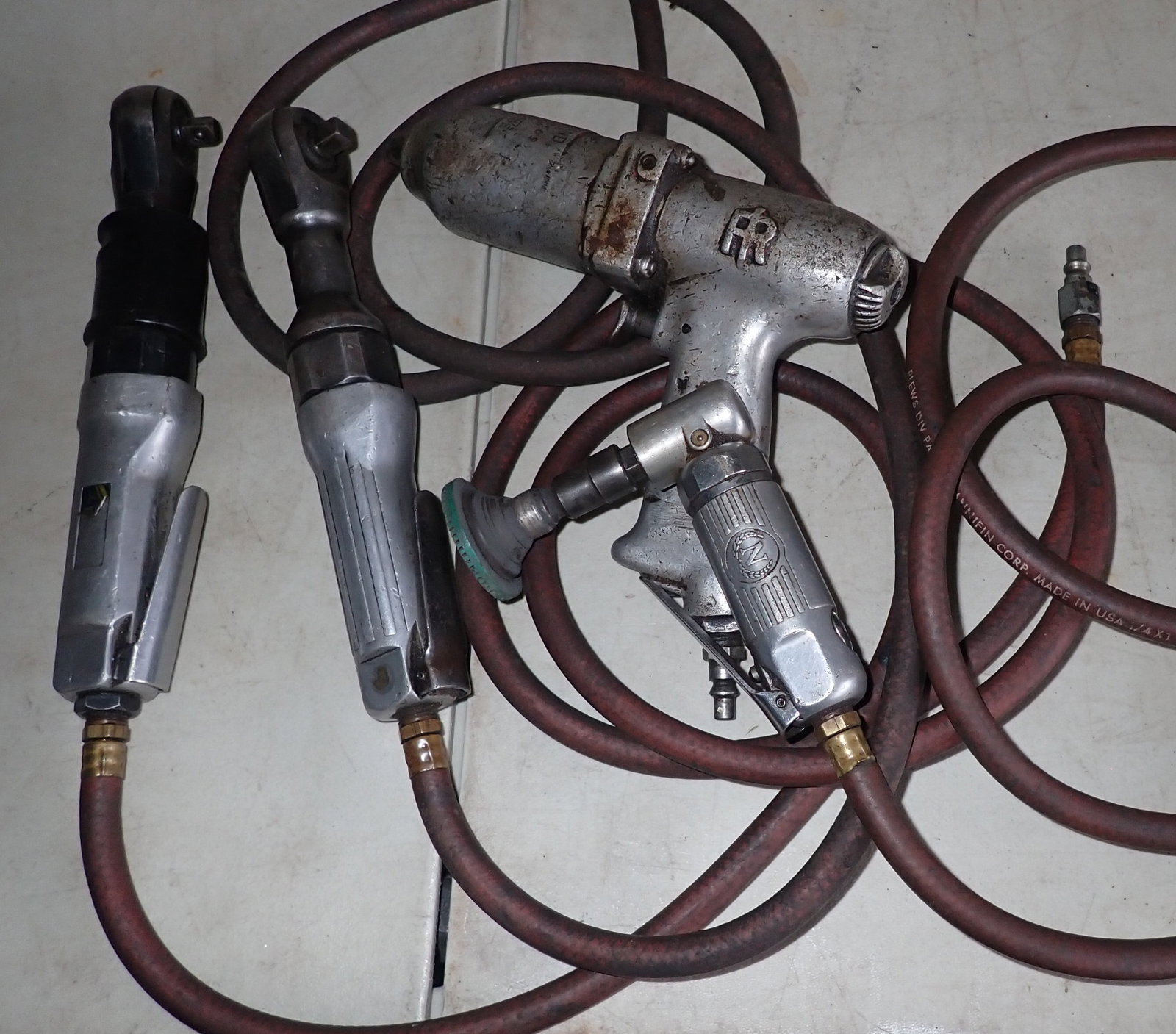 Pneumatic 3/8" Drive Rachets, 1/2" Impact Gun, & Grinder (1 of 3)