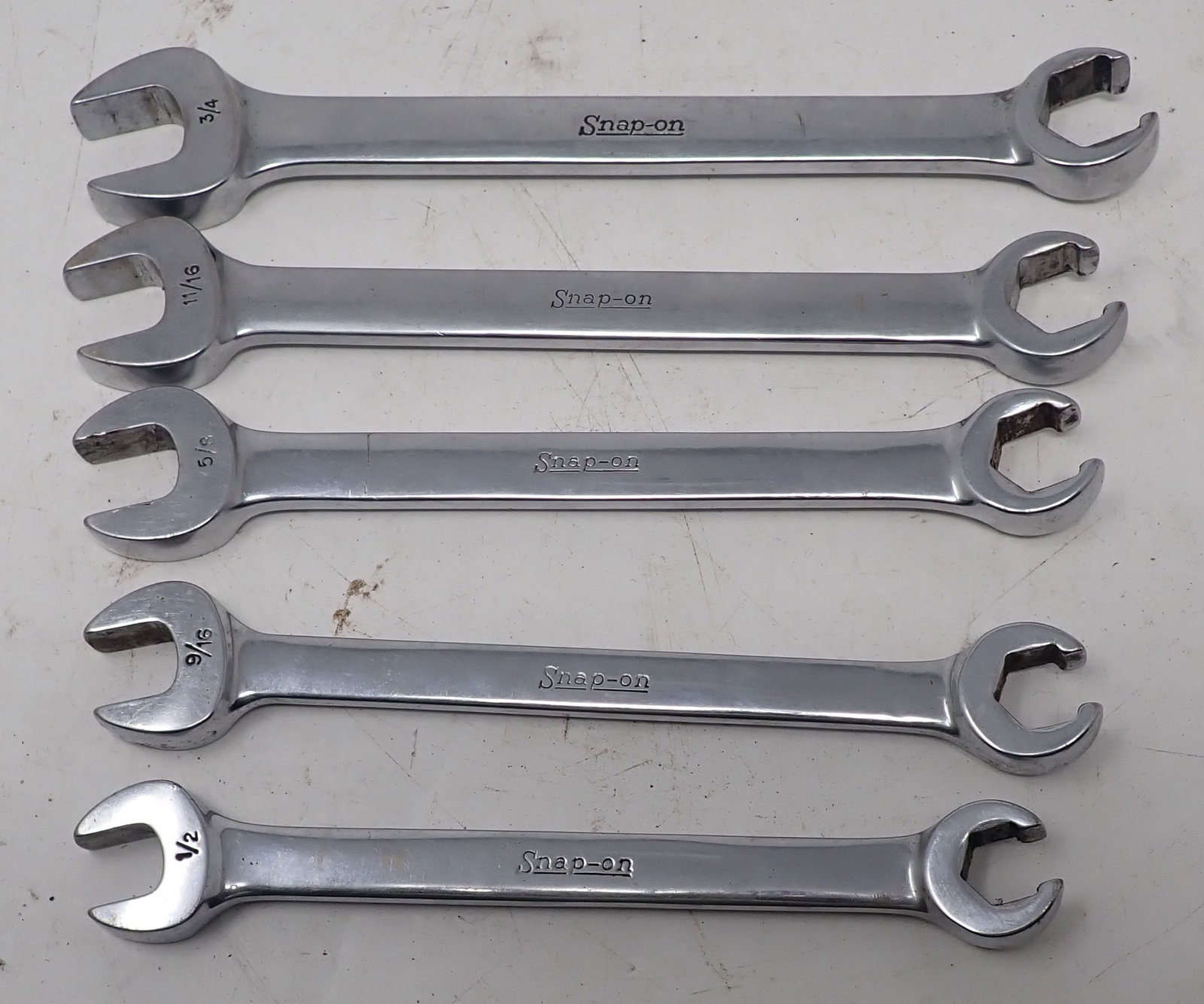 Snap On SAE Open End Flare Nut Wrenches: 1/2" - 3/4". Shipping available