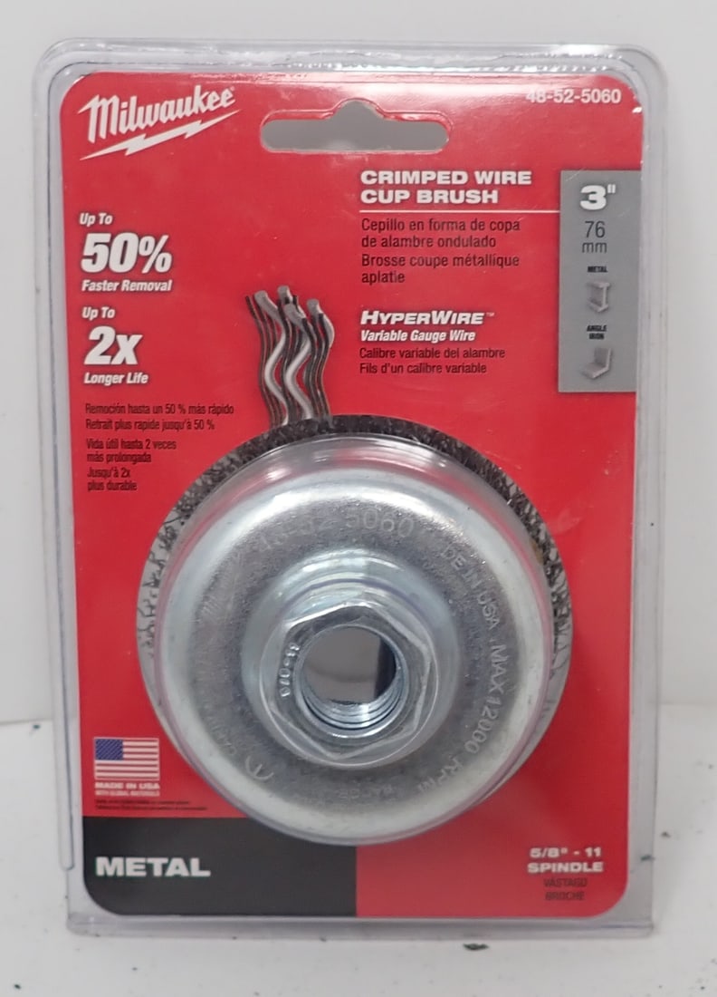 Milwaukee 3" Crimped Wire Cup Brush: Shipping available