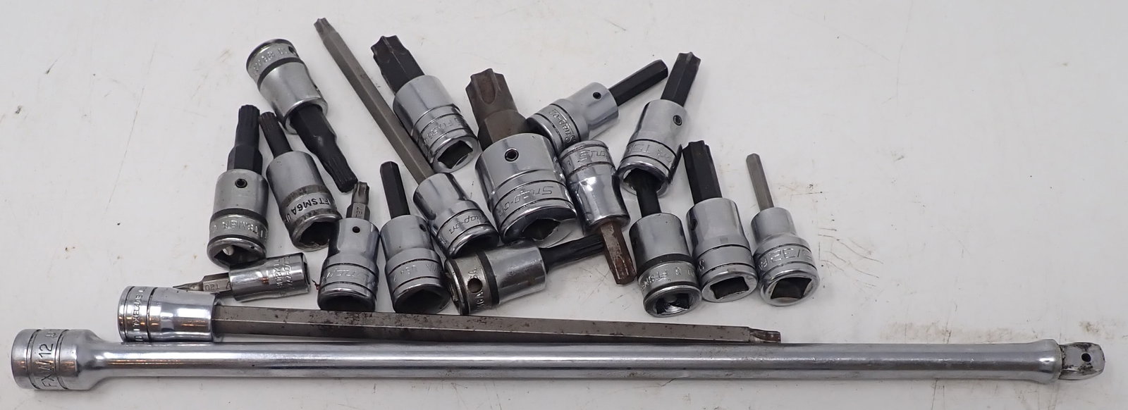 Snap On 3/8" Drive Torx Socket Drivers & Extension: Extension is 12". Largest Torx is T60. Shipping available
