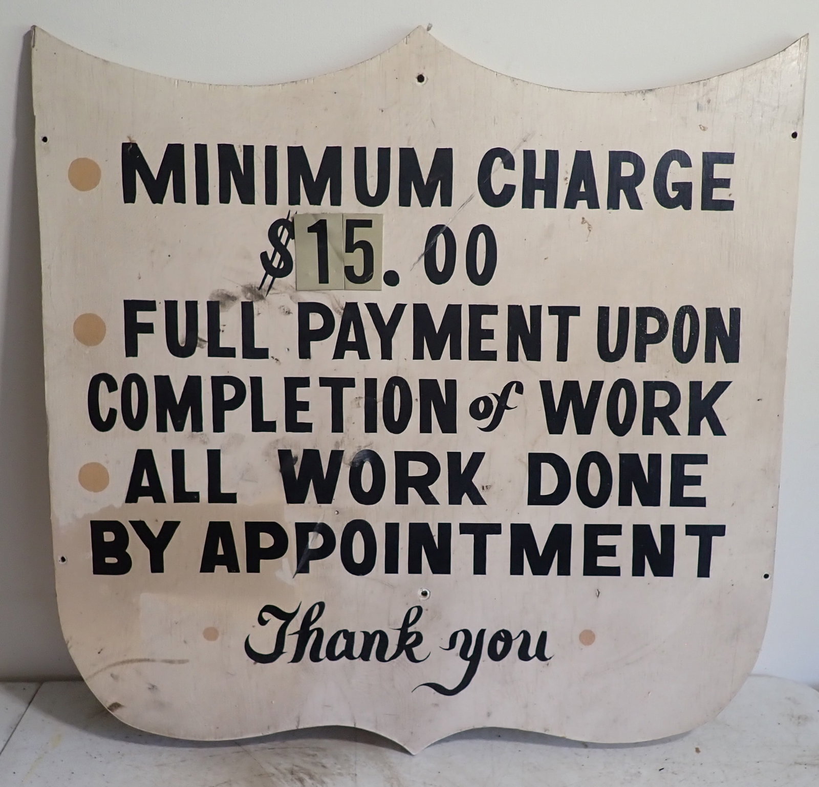 Service Station Sign: Approx 24" x 24". Shipping available