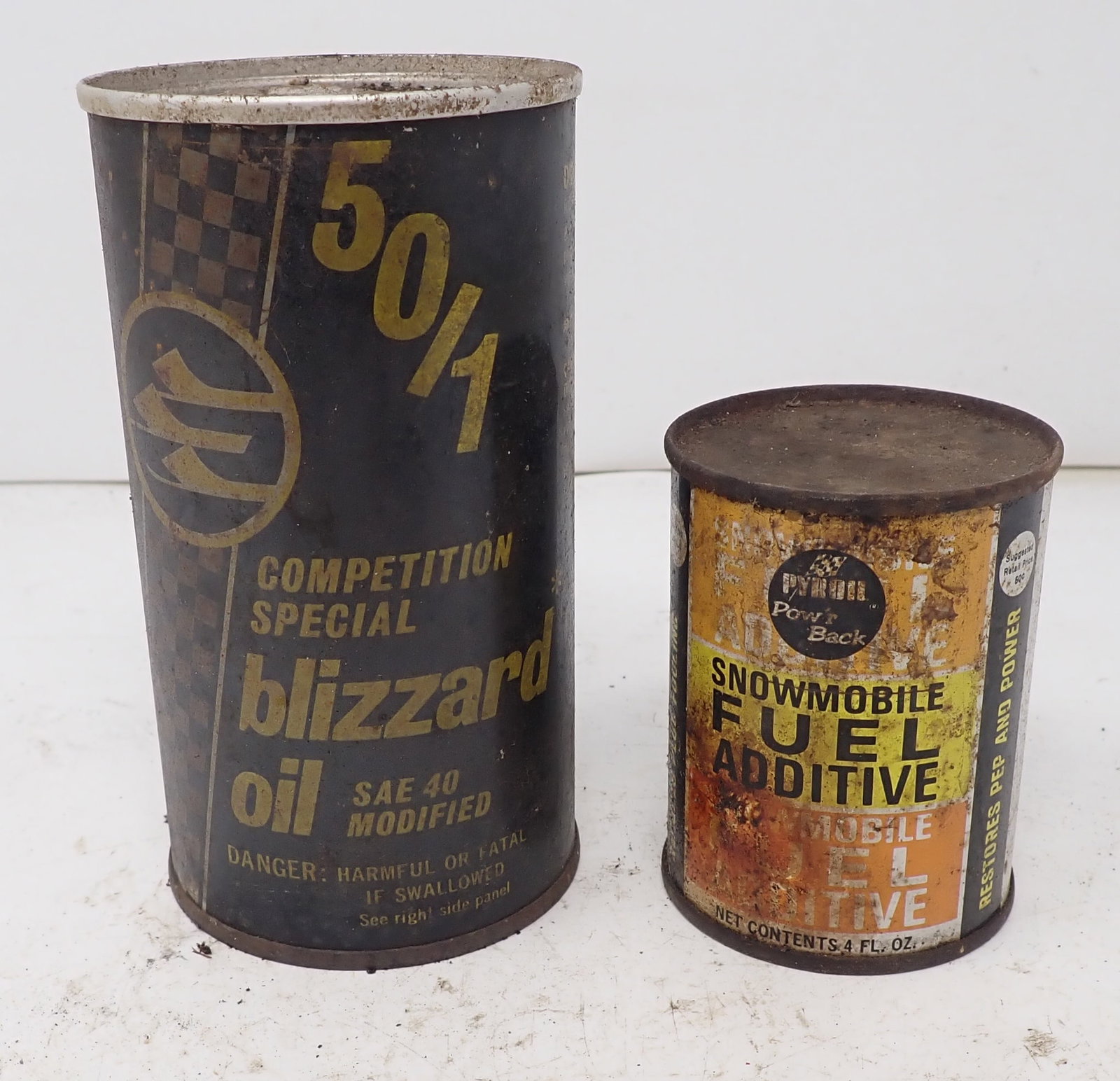 Blizzard Snowmobile Oil & Fuel Additive: Cans are full. No in house shipping !