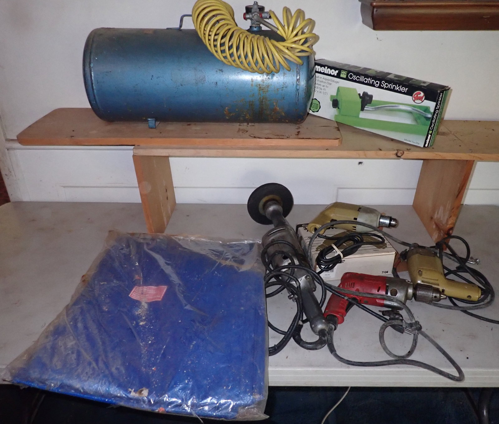 Black & Decker, Milwaukee Drills, Air Tank, Grinder, Tarp (1 of 4)