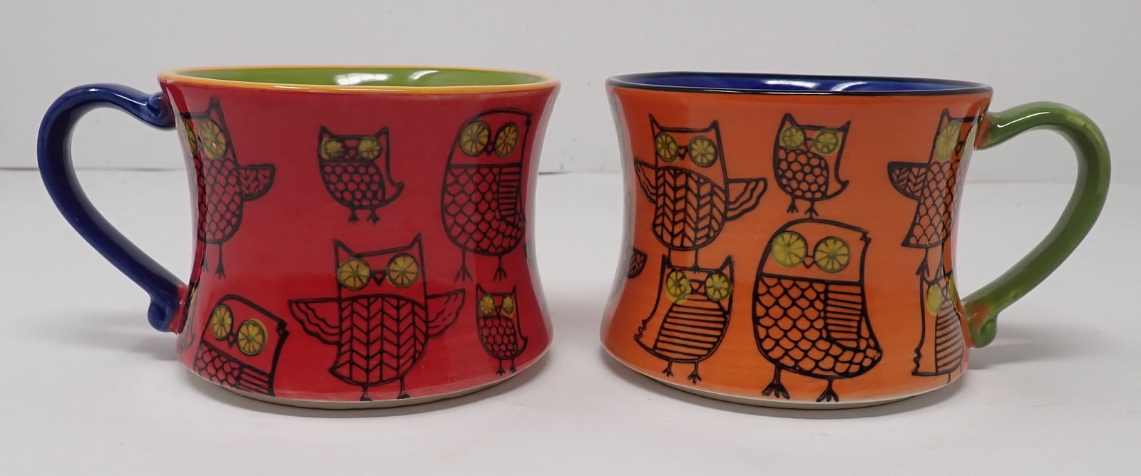 Pier 1 Imports Owl Coffee Mugs: Approx 3 7/8" in diameter and 3" tall. Shipping available
