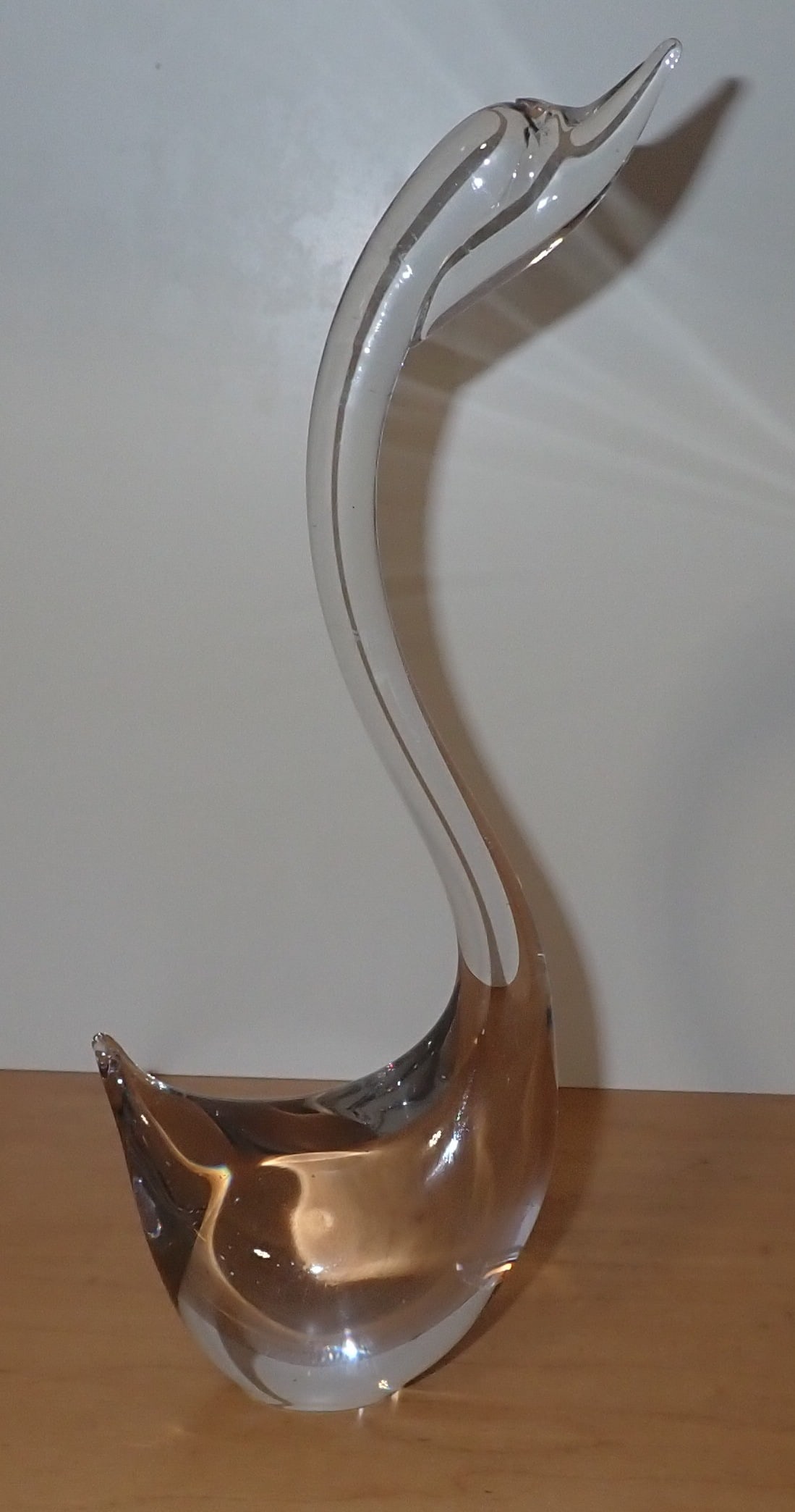 Glass Swan Paperweight: Apprx 9 3/4" tall. Shipping available
