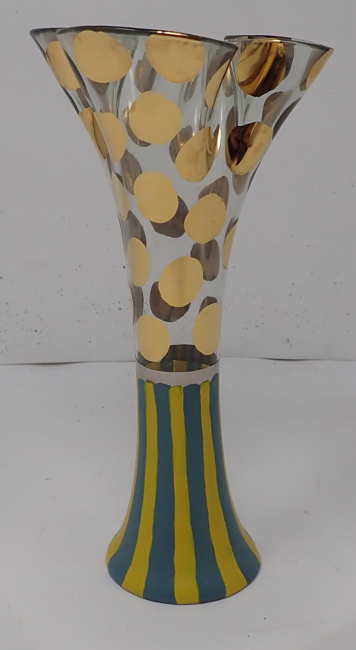 Mackenzie Childs Fluted Polka Dot Vase (1 of 3)