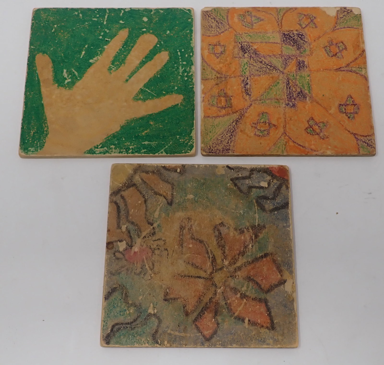 John Bell Art on Board: Son of Artist Bill Bell. One is double sided. Appro 5 3/4" x 5 3/4". Shipping available