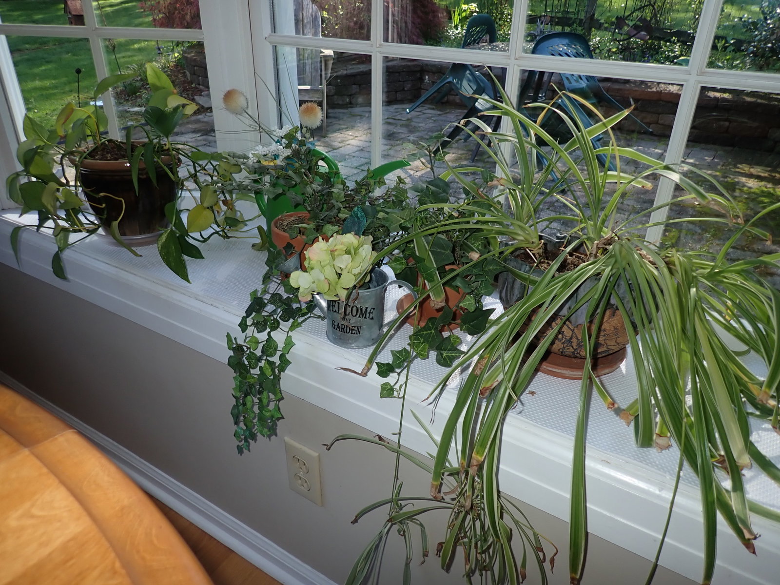 Planters & Plants: Largest is apprx 8" in diameter and 6" tall. 3 in middle are artificial. No in house shipping !