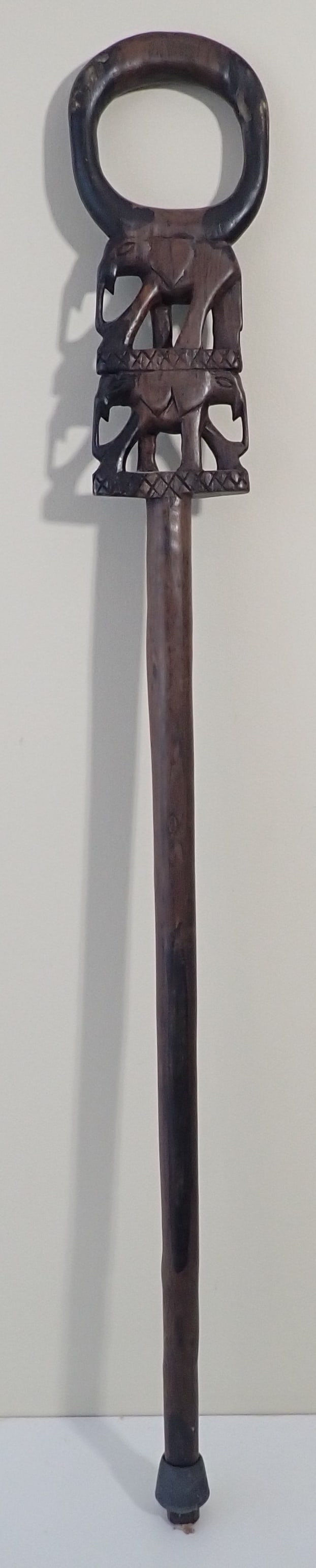 African Elephant Walking Stick: Approx 4 1/8" x 32 3/4". Shipping available ($20 handling charge, plus postage)