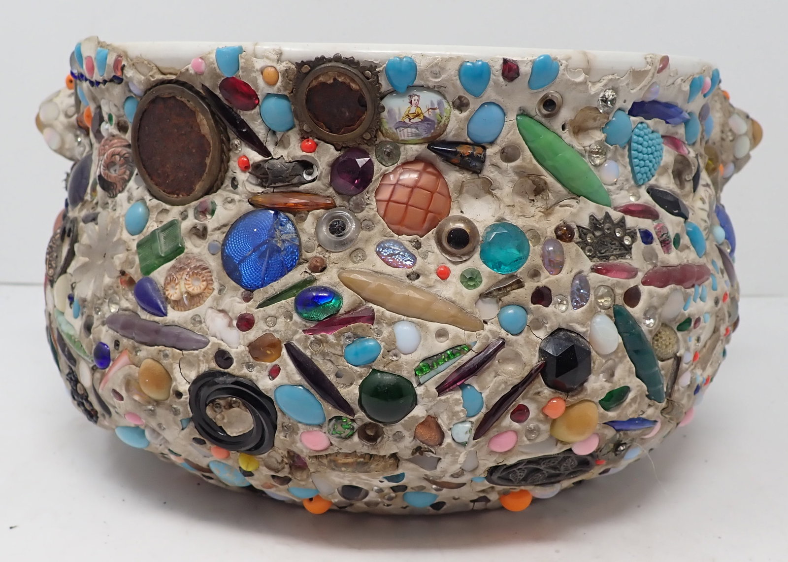 Mosaic Pot: Approx 8 3/4" in diameter and 5 3/4" tall. Shipping available