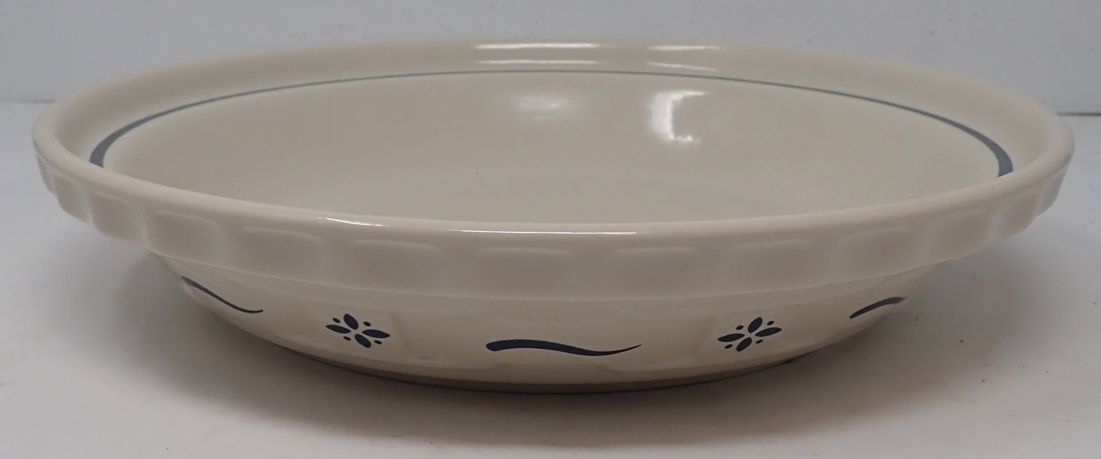 Longaberger Pottery Pie Plate: Approx 10 3/8" in diameter and 2" tall. Shipping available