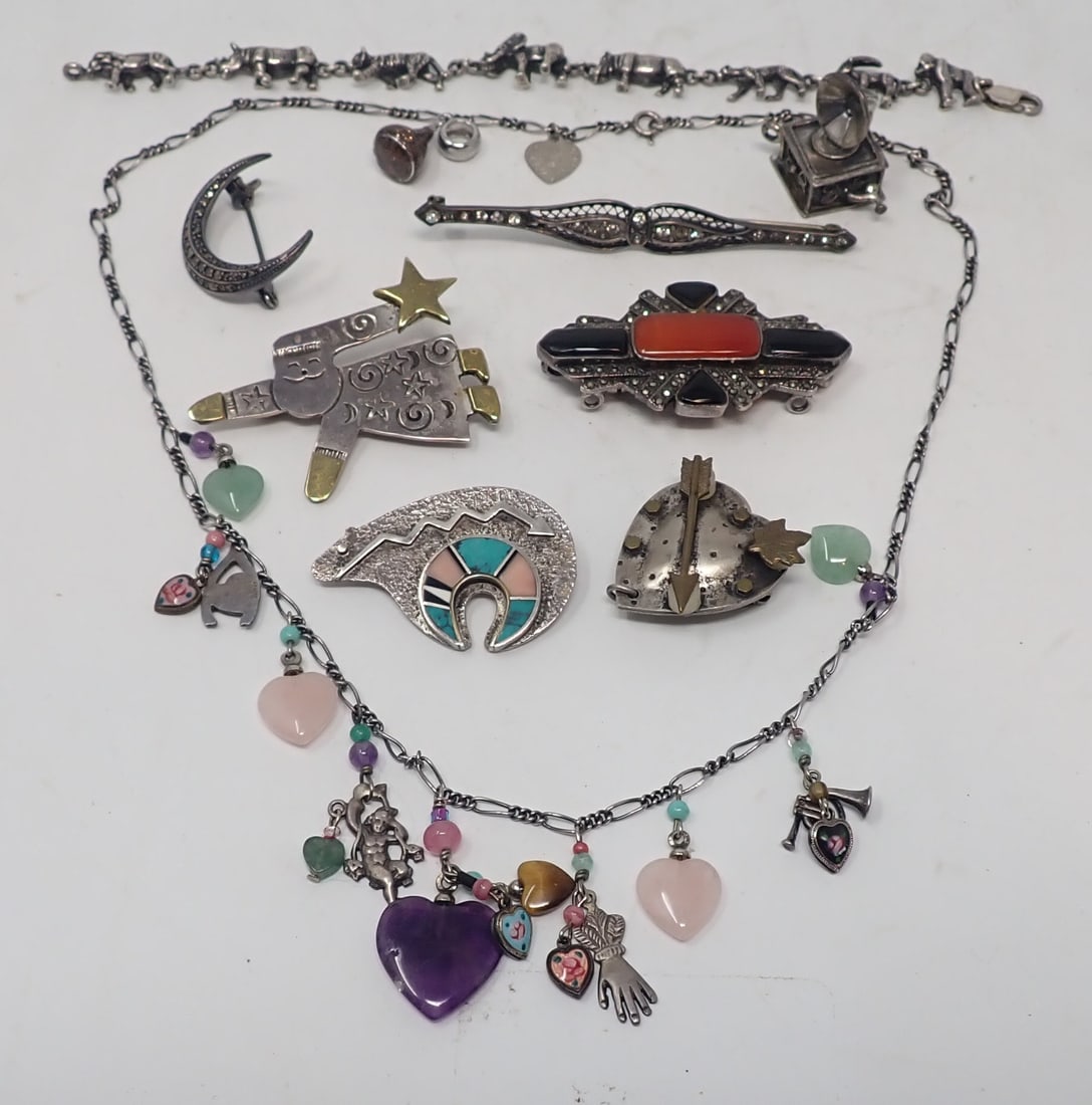 Sterling Silver Jewelry: All are marked sterling or 925. Shipping available