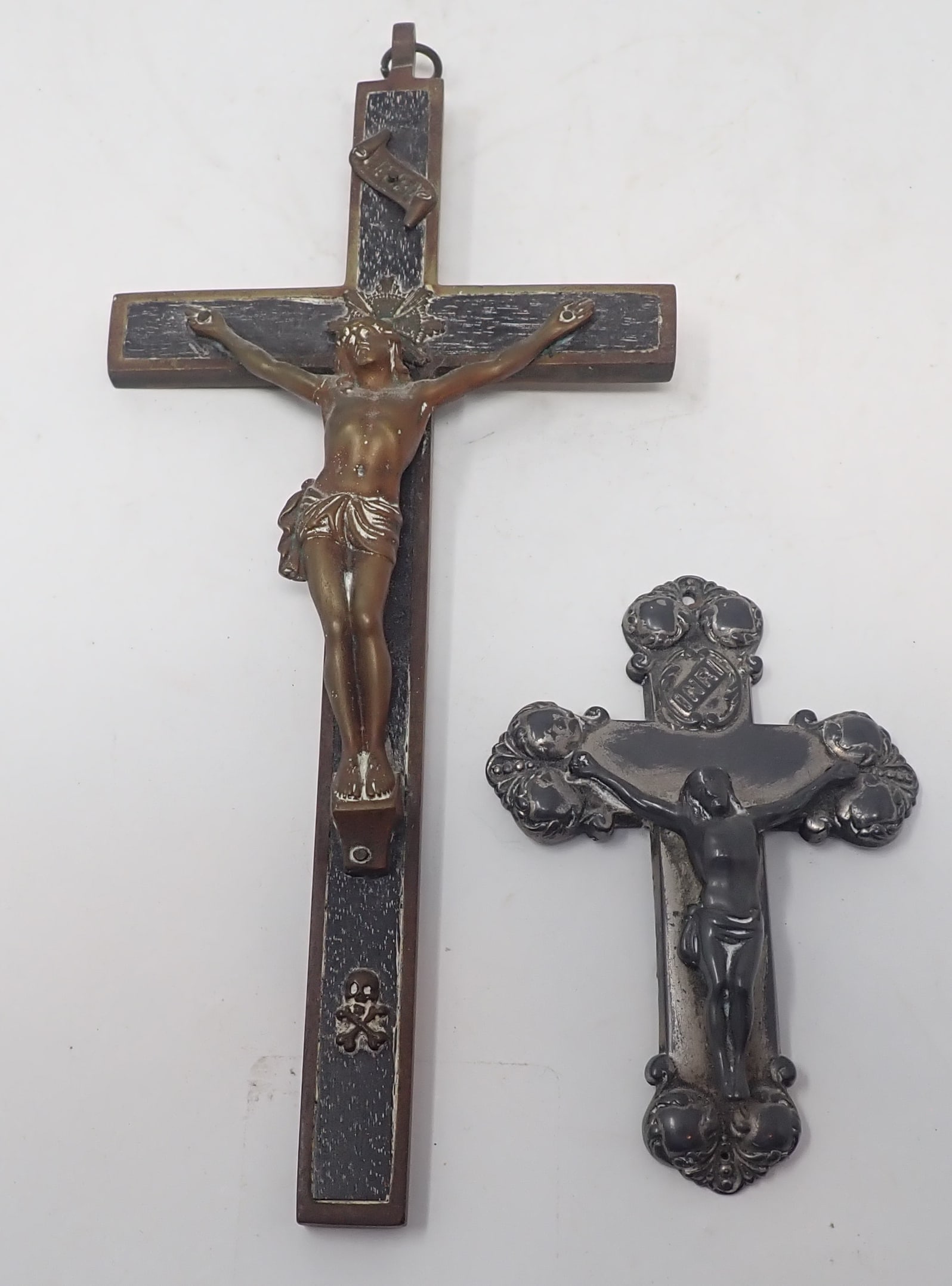 2 Crucifixes: Largest is apprx 4 1/8" x 9 1/8". Shipping available